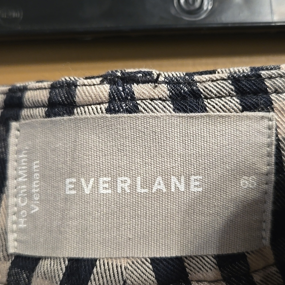 Everlane The Draper Pleated Pant (Buttersmooth) Khaki/black Checker Size 6 Short - Picture 5 of 8